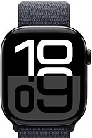 un apple watch noir avec l'heure