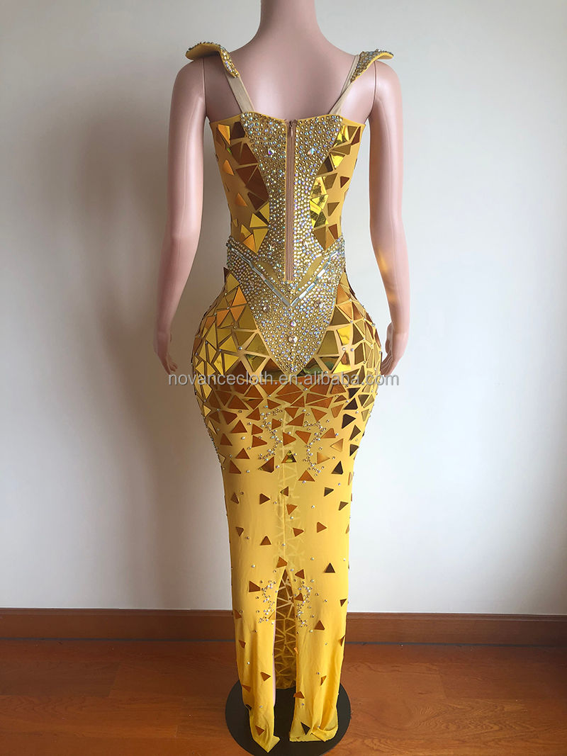 Thumbnail: Sexy Bling Sequin Low-Cut Bodycon Maxi Evening Dress