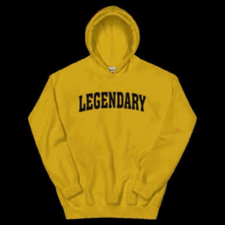 Thumbnail: Yellow hoodie with the word LEGENDARY in black text