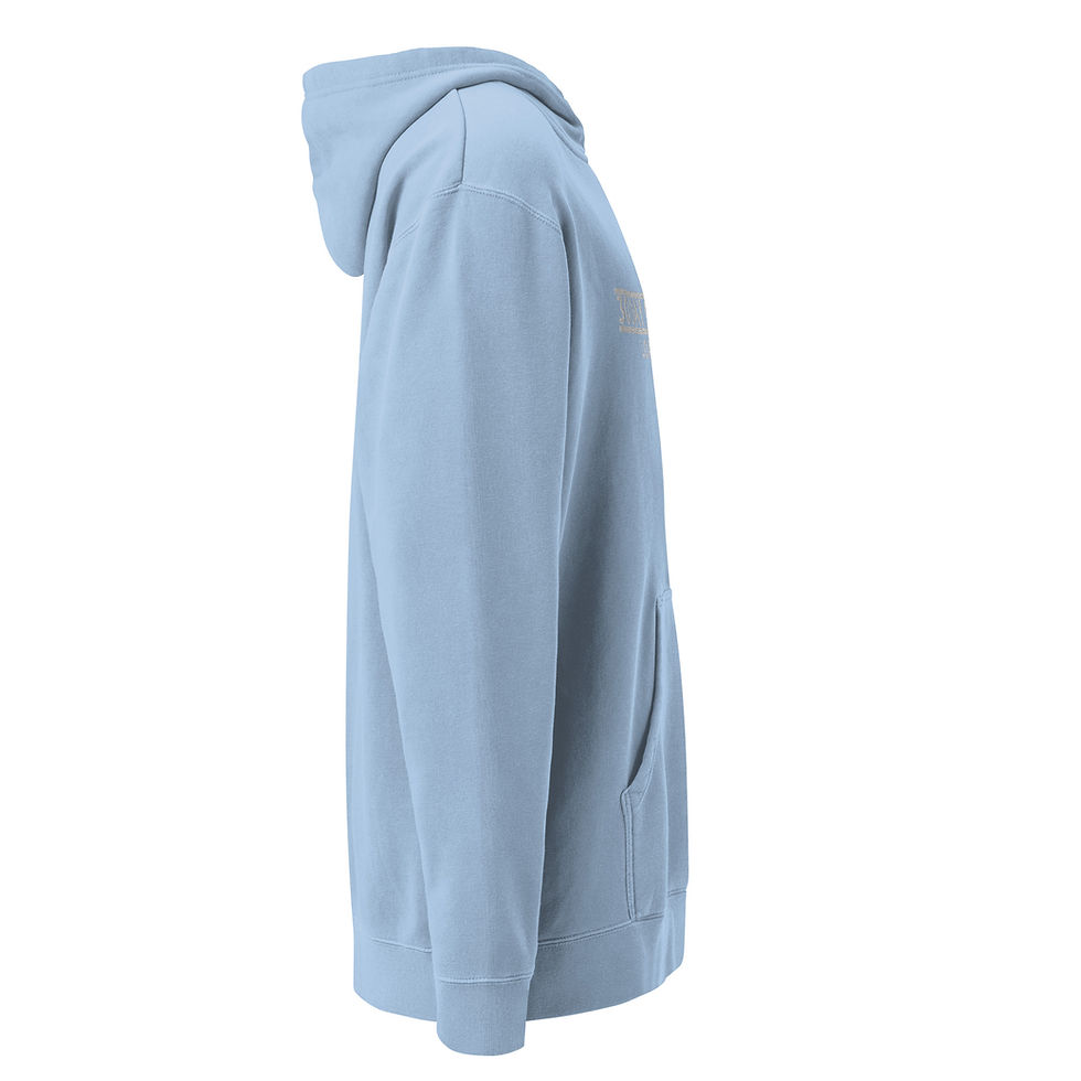 Thumbnail: Light blue hoodie side view, comfortable casual wear, perfect for everyday.