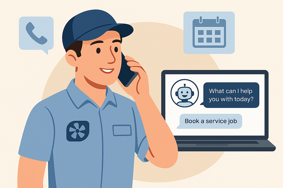 AI agent helping HVAC technician book service jobs.