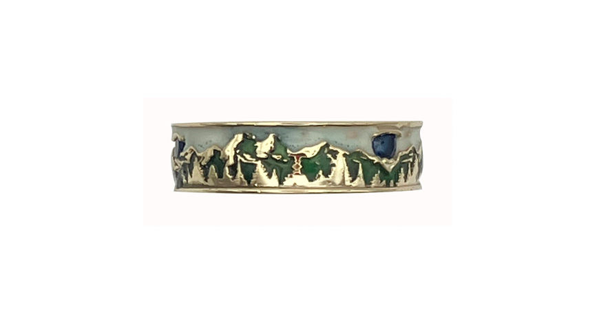Thumbnail: 14KY Gold Custom Landscape Ring