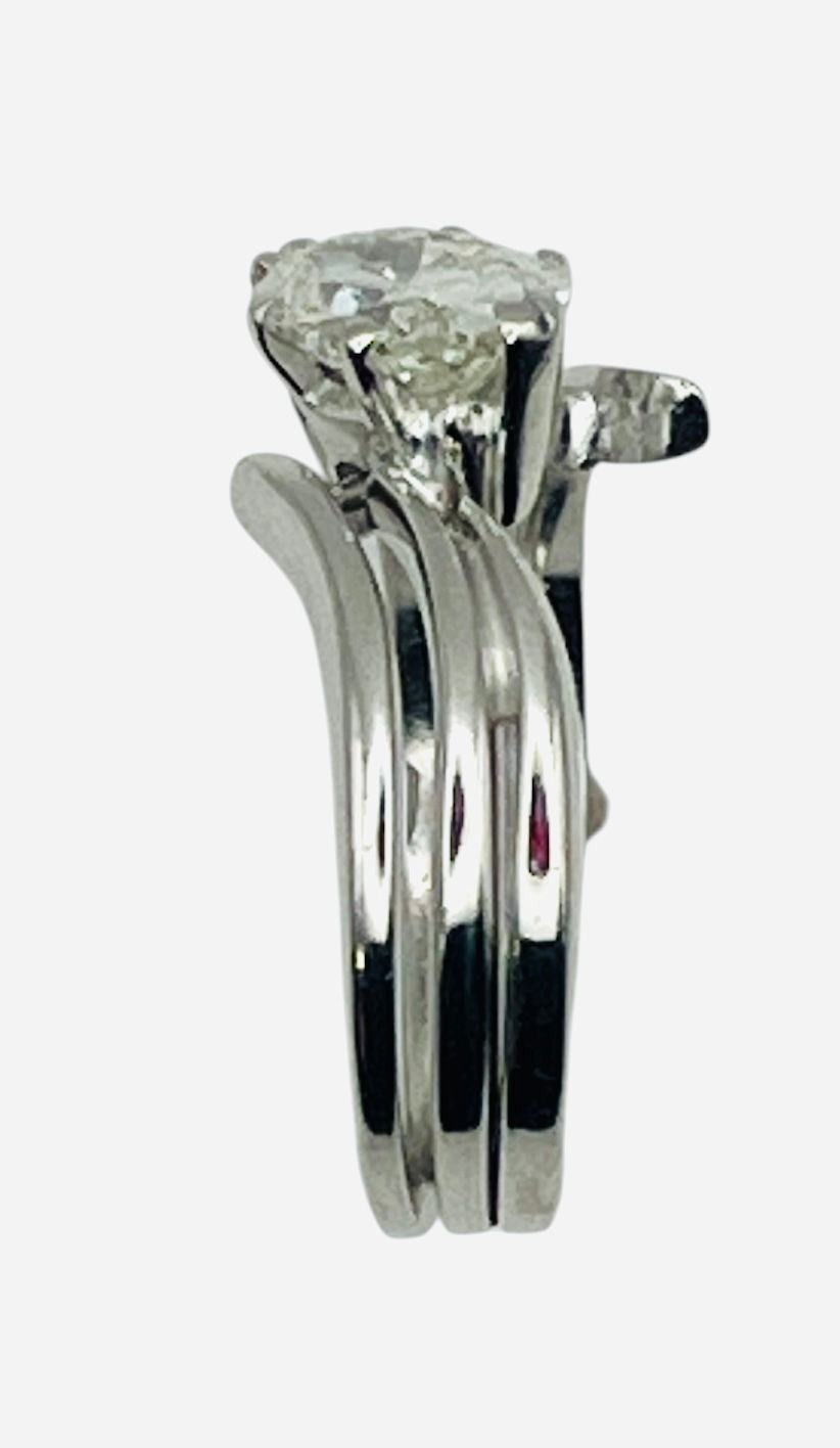 Thumbnail: 14k White Gold Diamond ER/WB Set