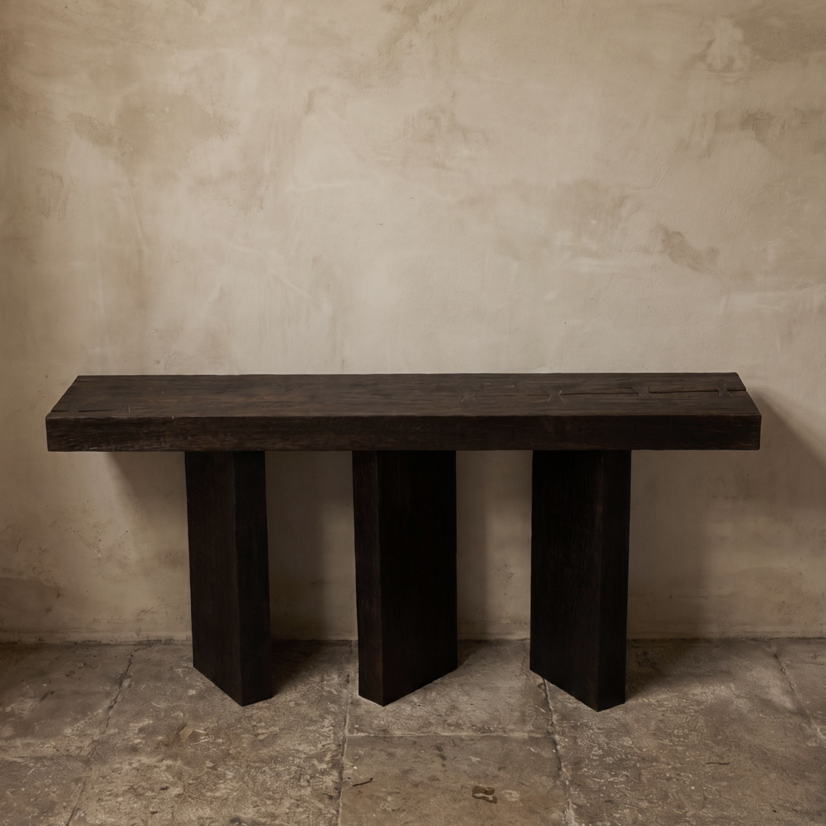SCULPTURAL SOLID WOOD CONSOLE