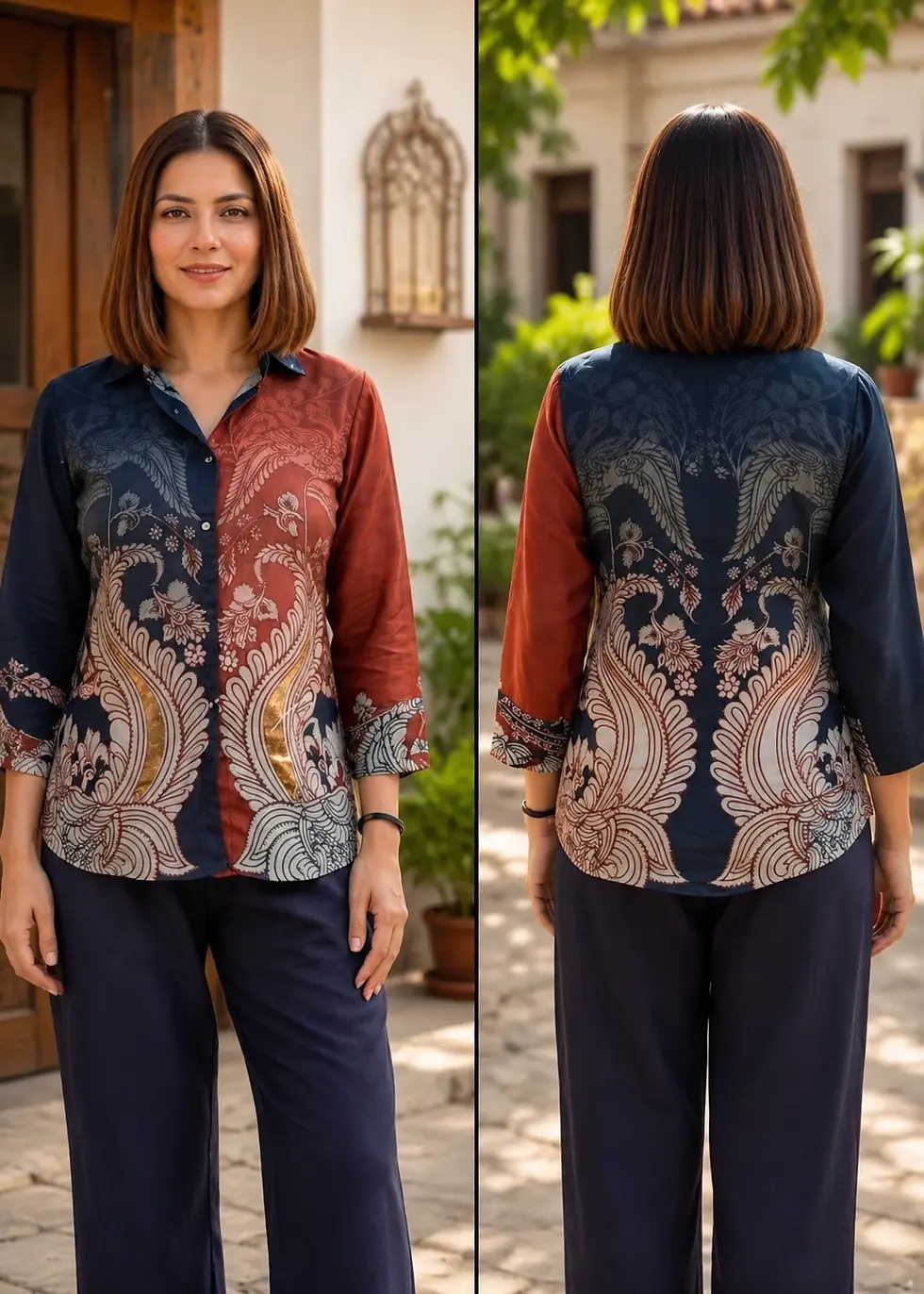 Thumbnail: Regal Contrast Shirt with Sequin Detail
