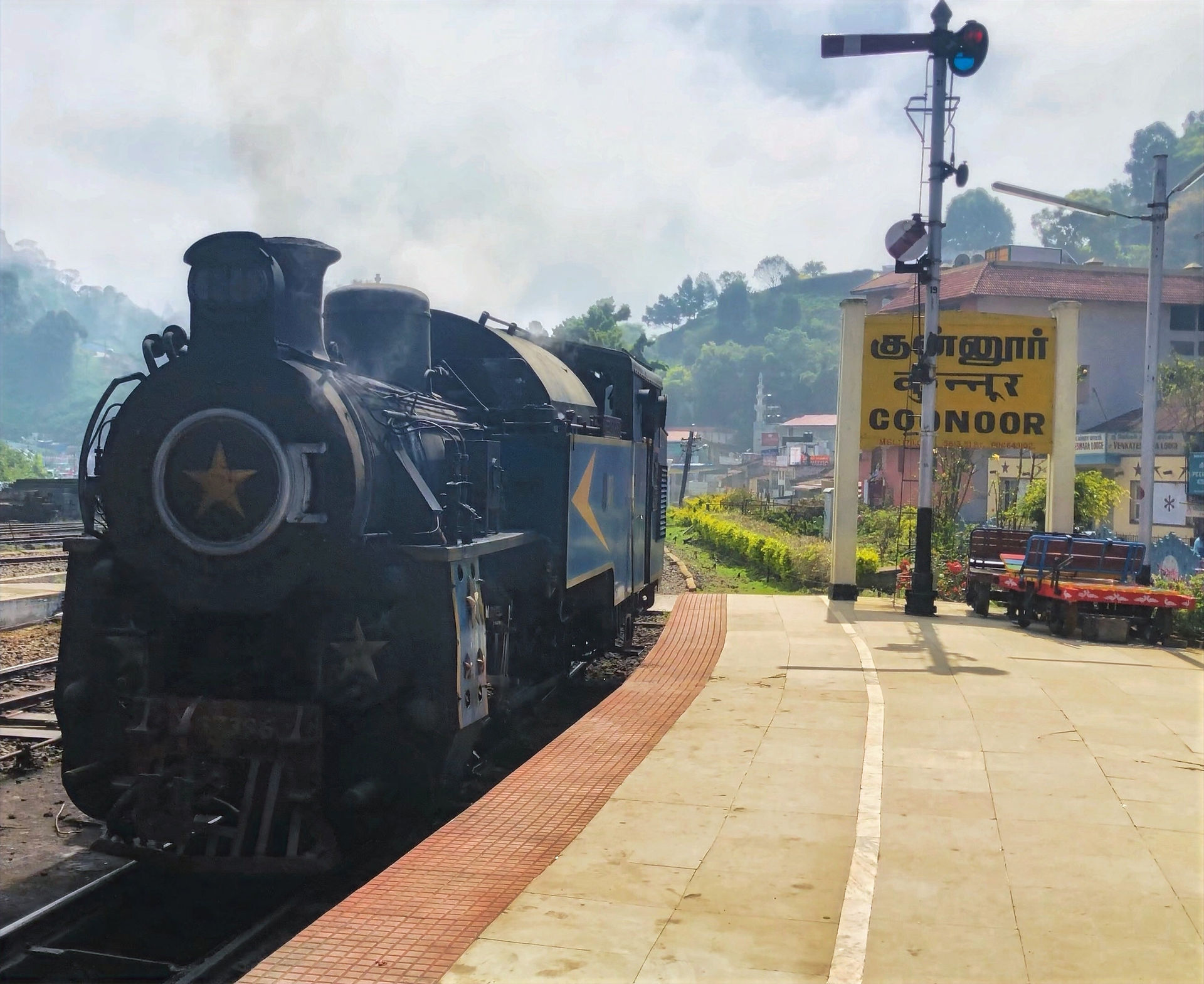 A steam locomotive in use
