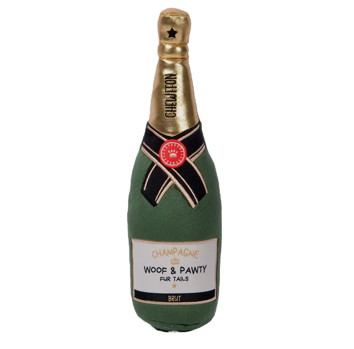 Plush Champagne Bottle Squeaky Dog Toy
