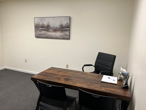 desk in our therapy office