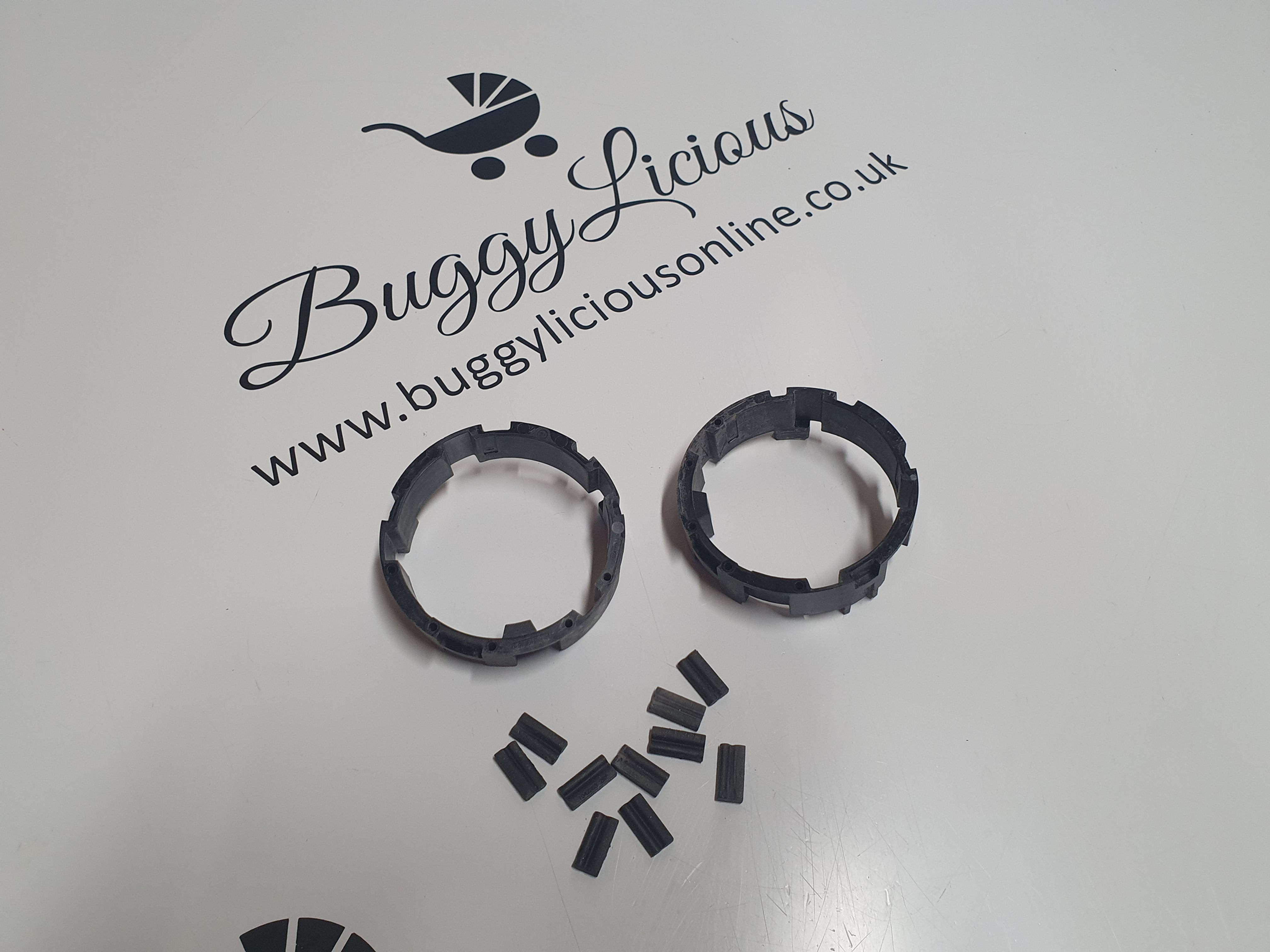 Bugaboo Fox 1 2 Internal Black Rings Circles Rubber Pieces Fold Replacement Part
