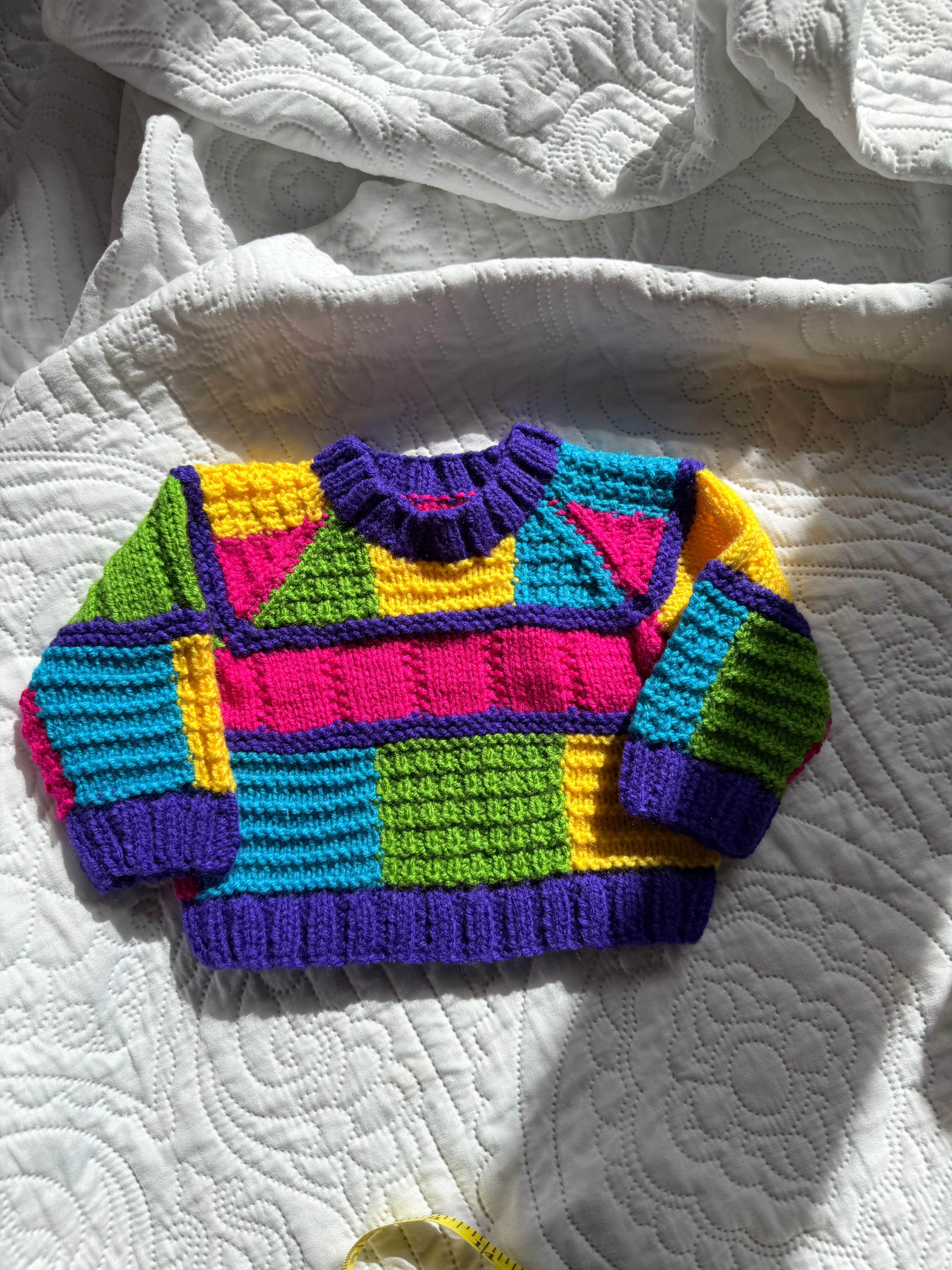 Dopamine drop hand knitted jumper 0-3 months