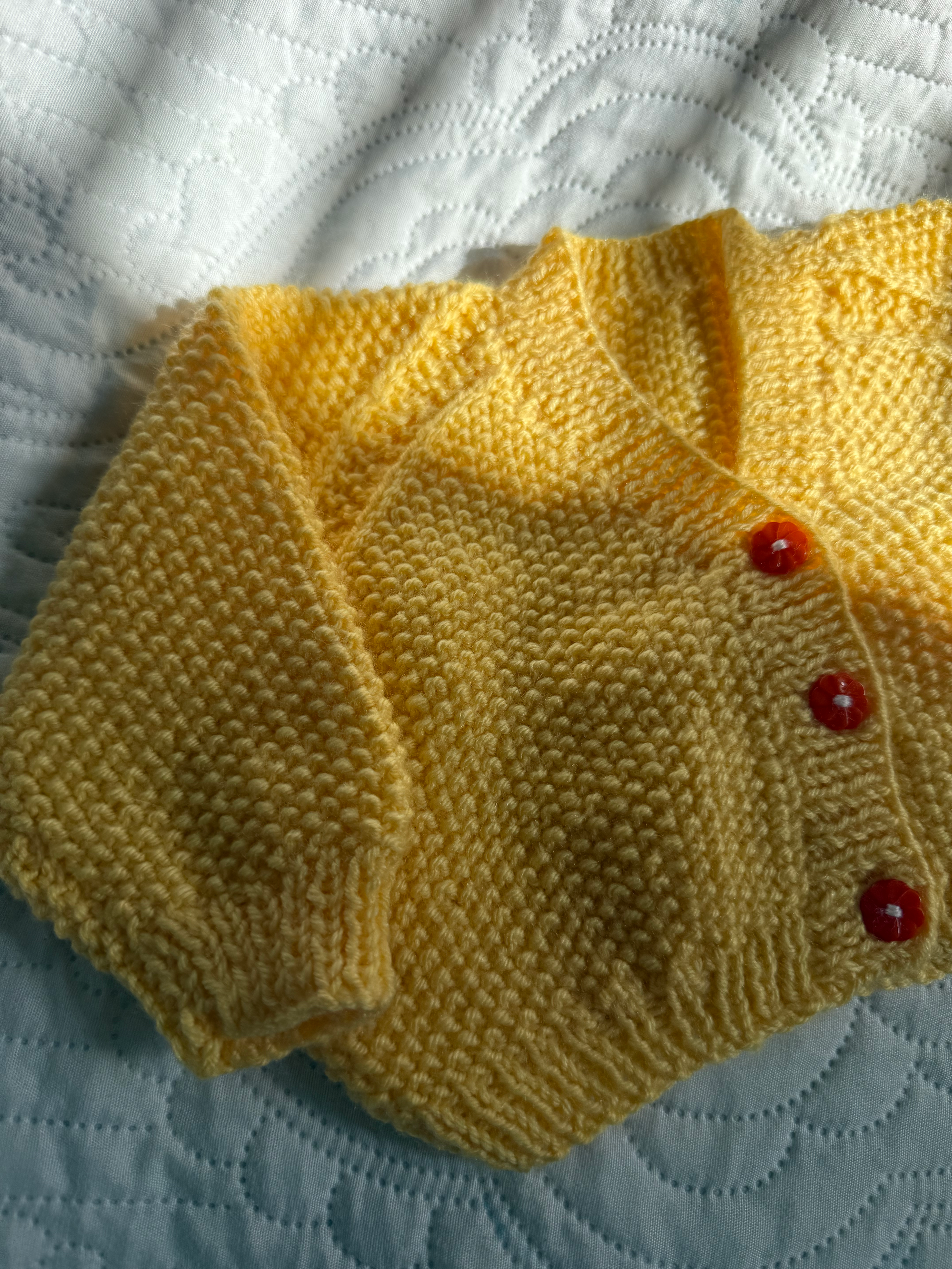 Hand knitted nana style cardigan 3-6months