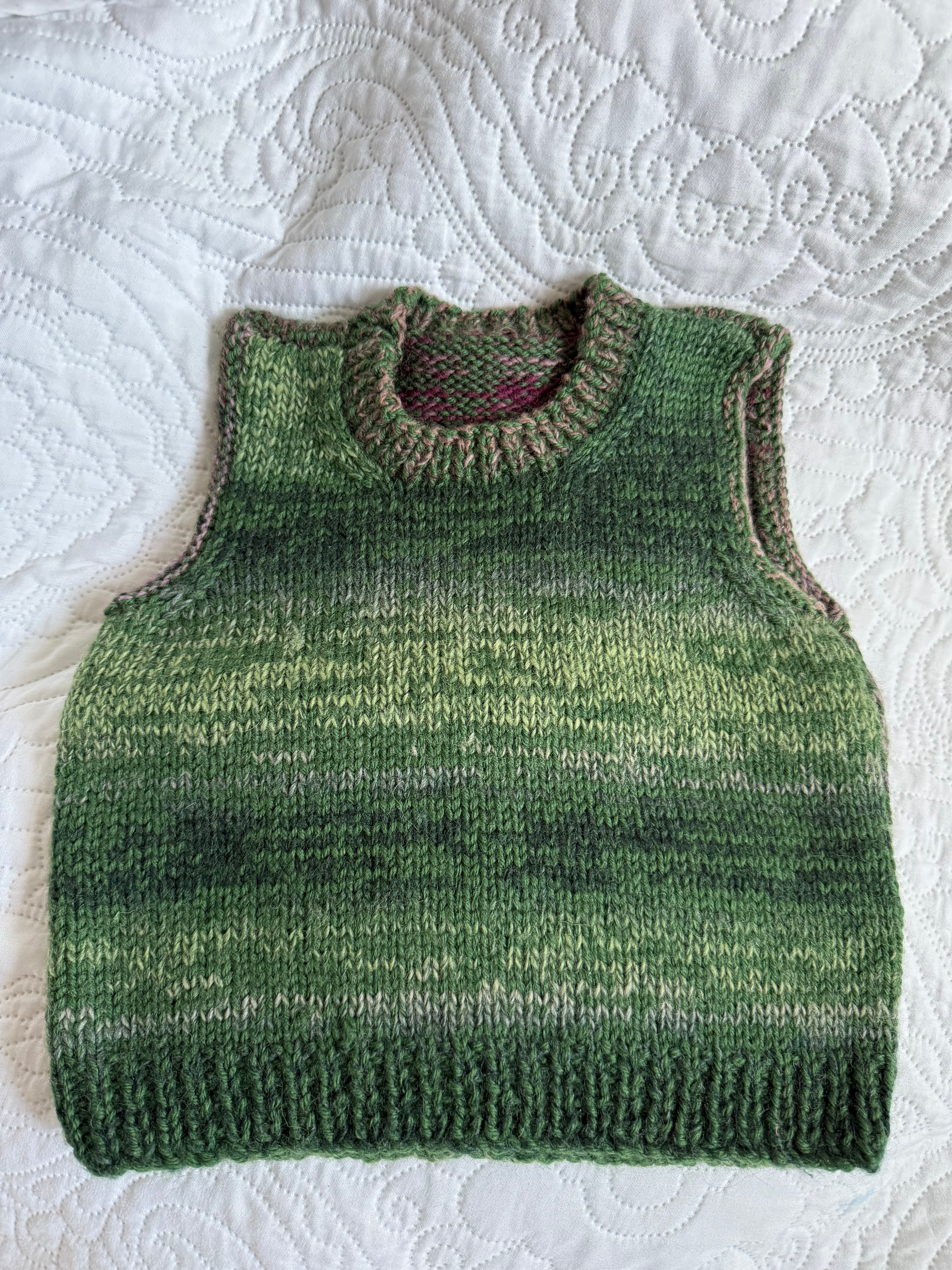 Hand knitted Nana style vest 2-4years