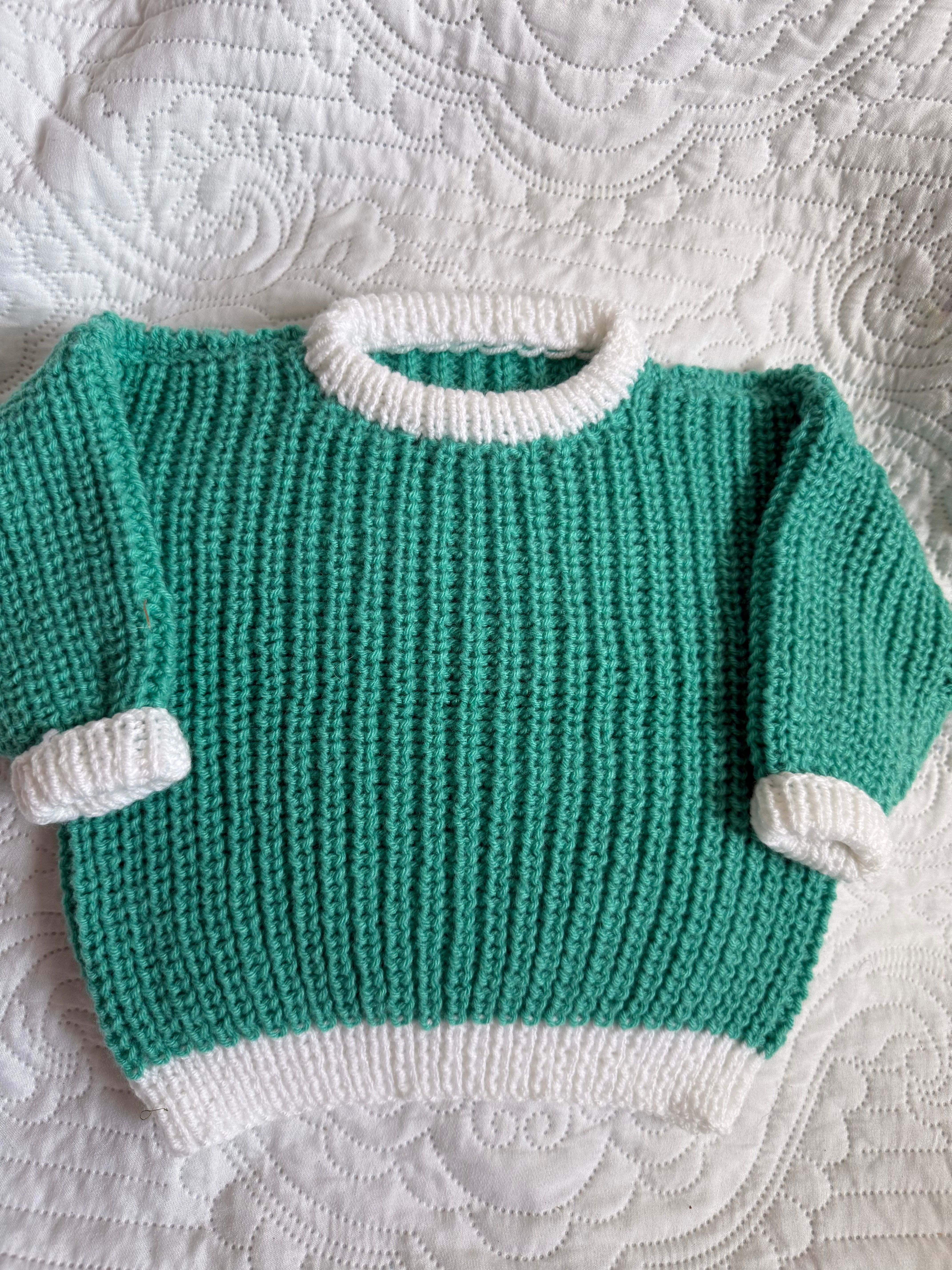 Hand knitted ribbed jumper  1-2years