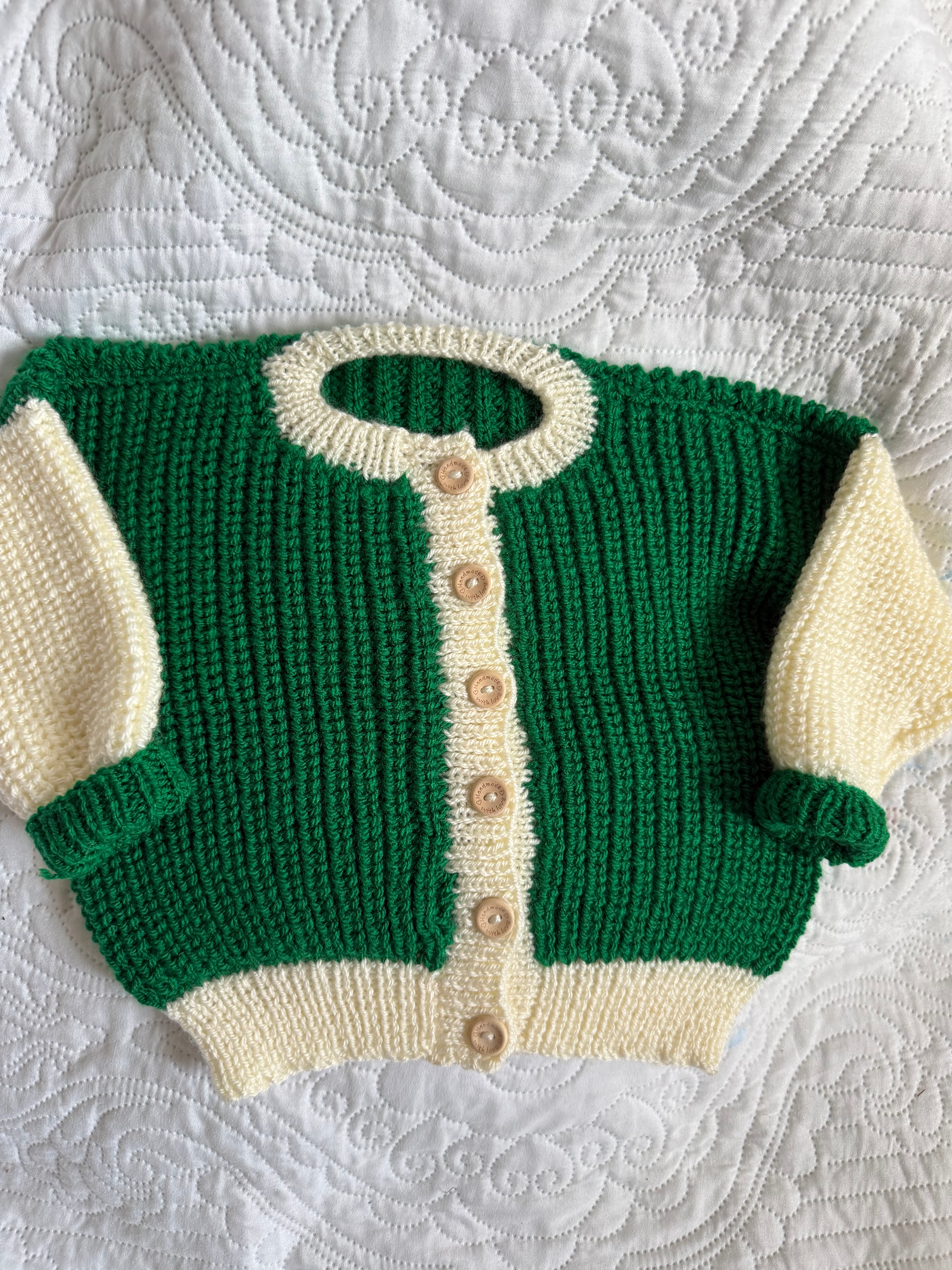 Hand knitted Nana style cardigan 2-3years