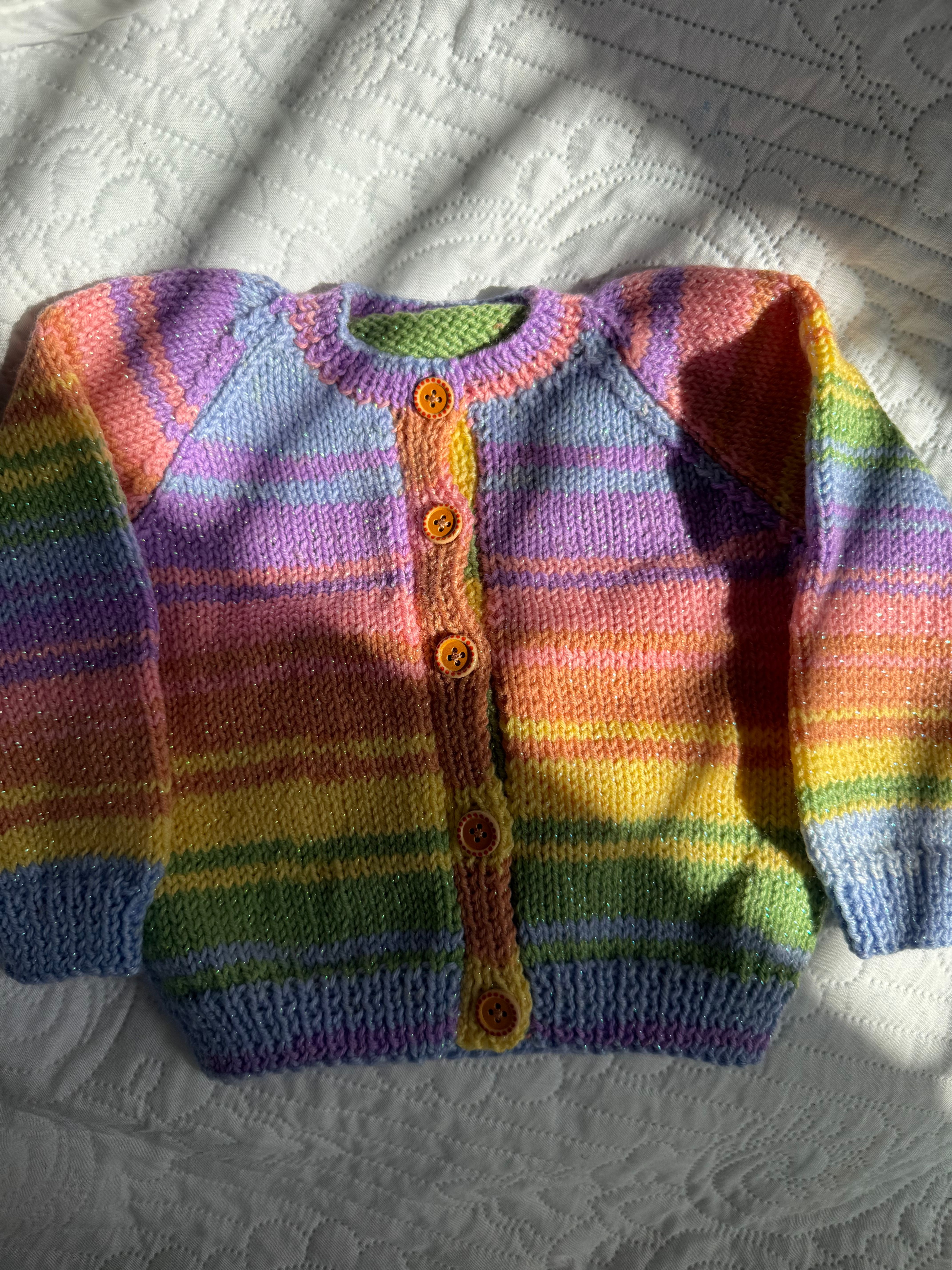 Hand knitted nana style cardigan 6-12 months