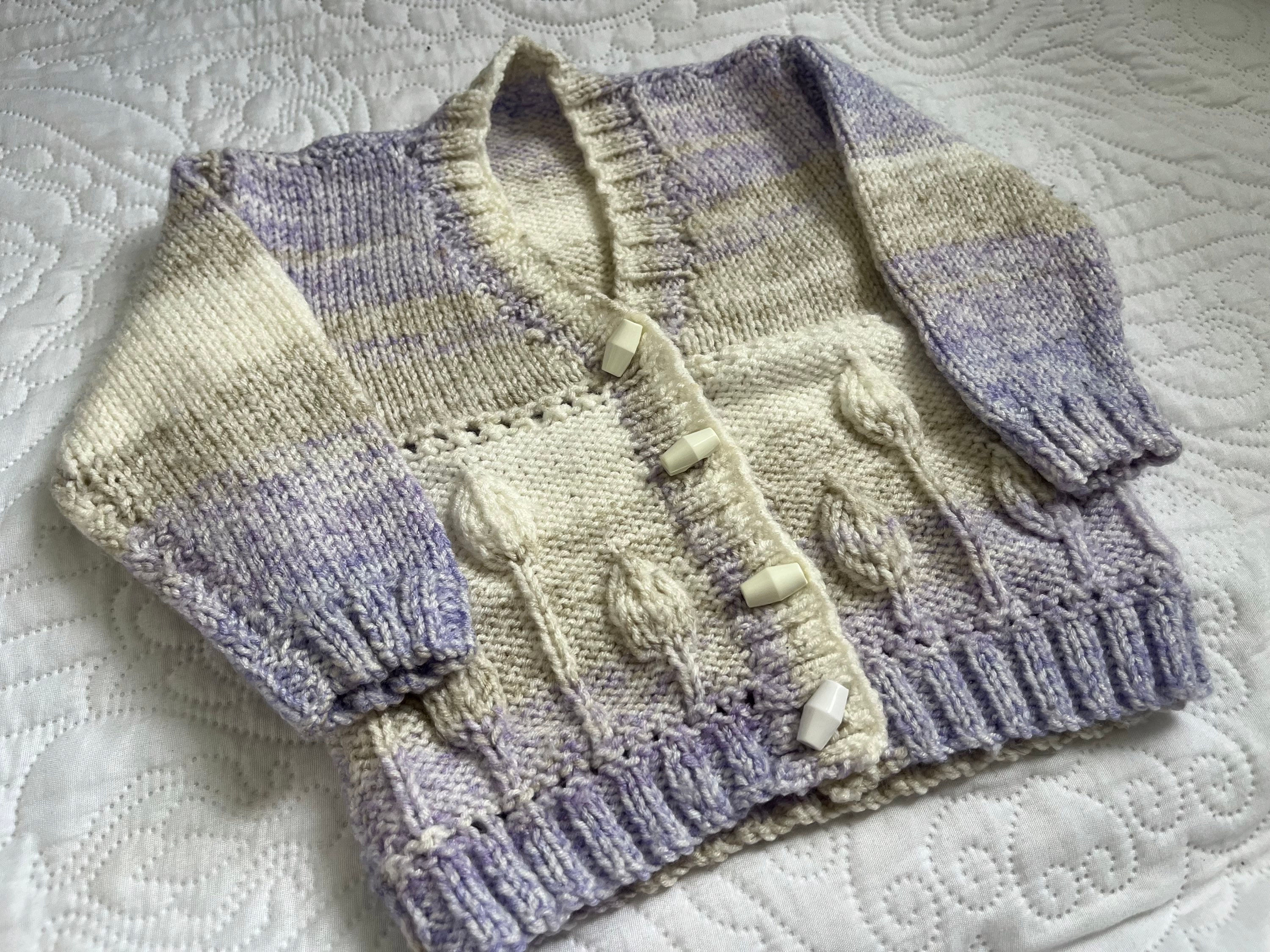 Hand knitted cardigan 6-12 months
