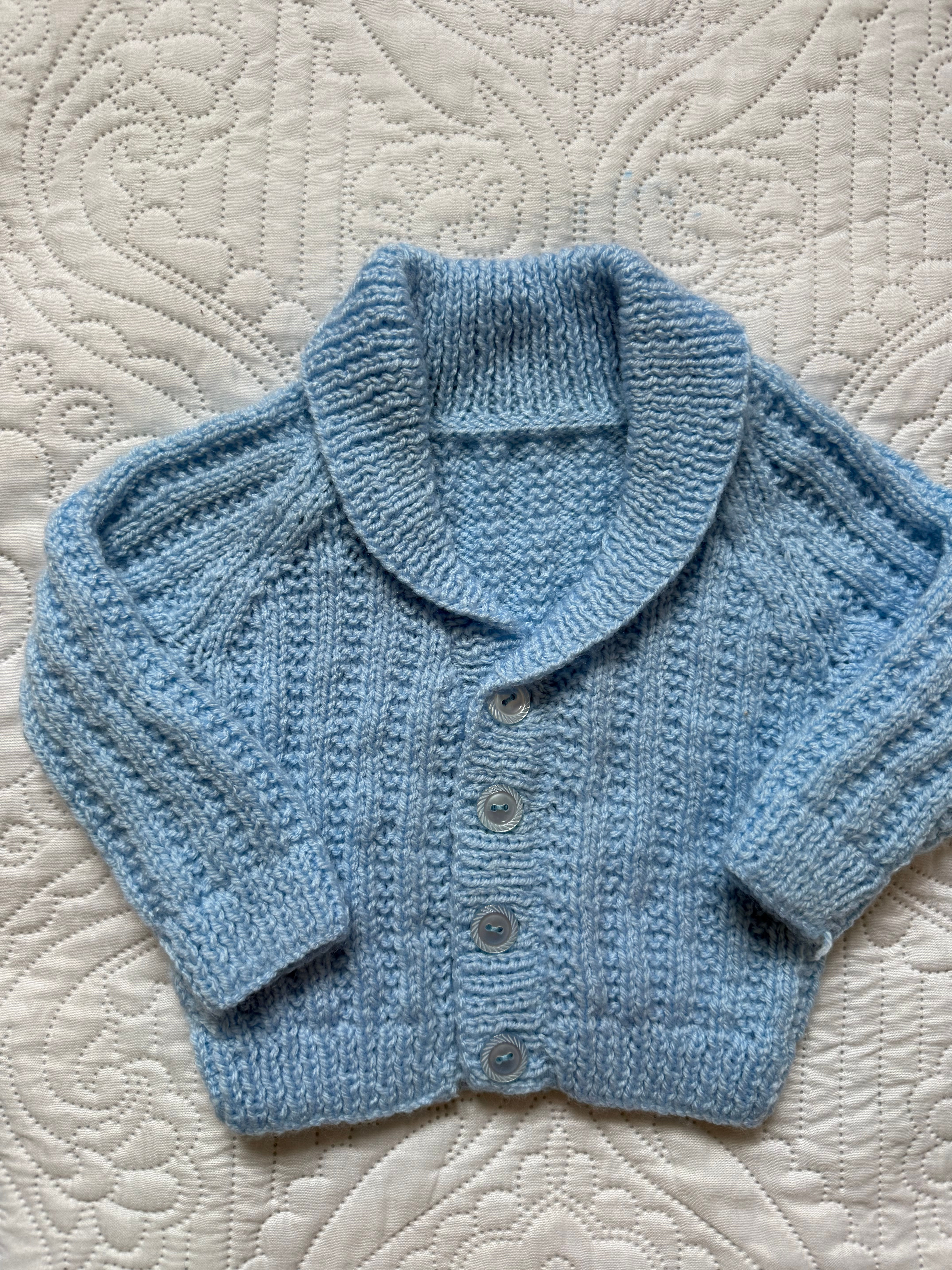 Hand knitted nana style cardigan 3-6months