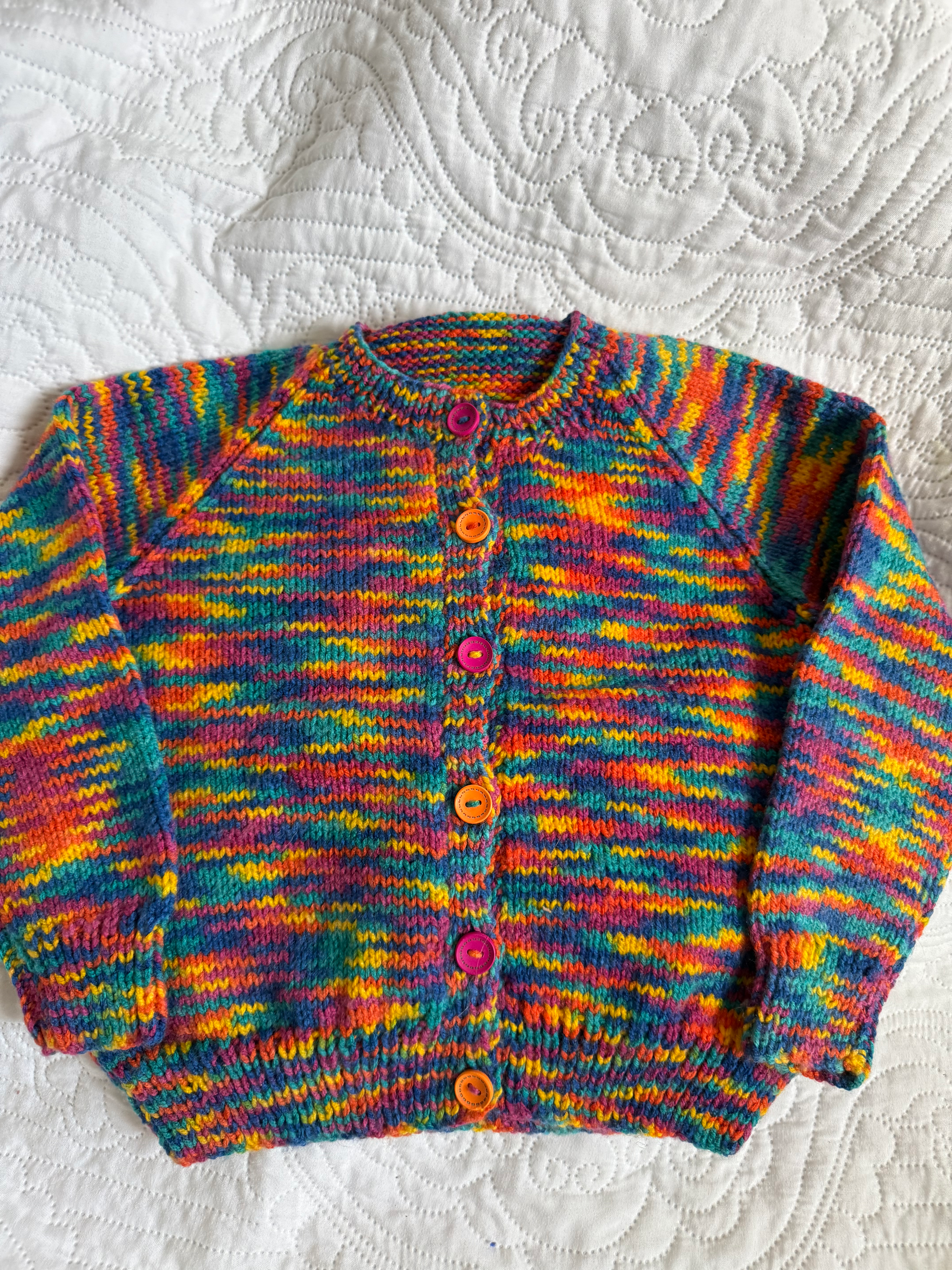 Hand knitted Nana style cardigan 3-4 years