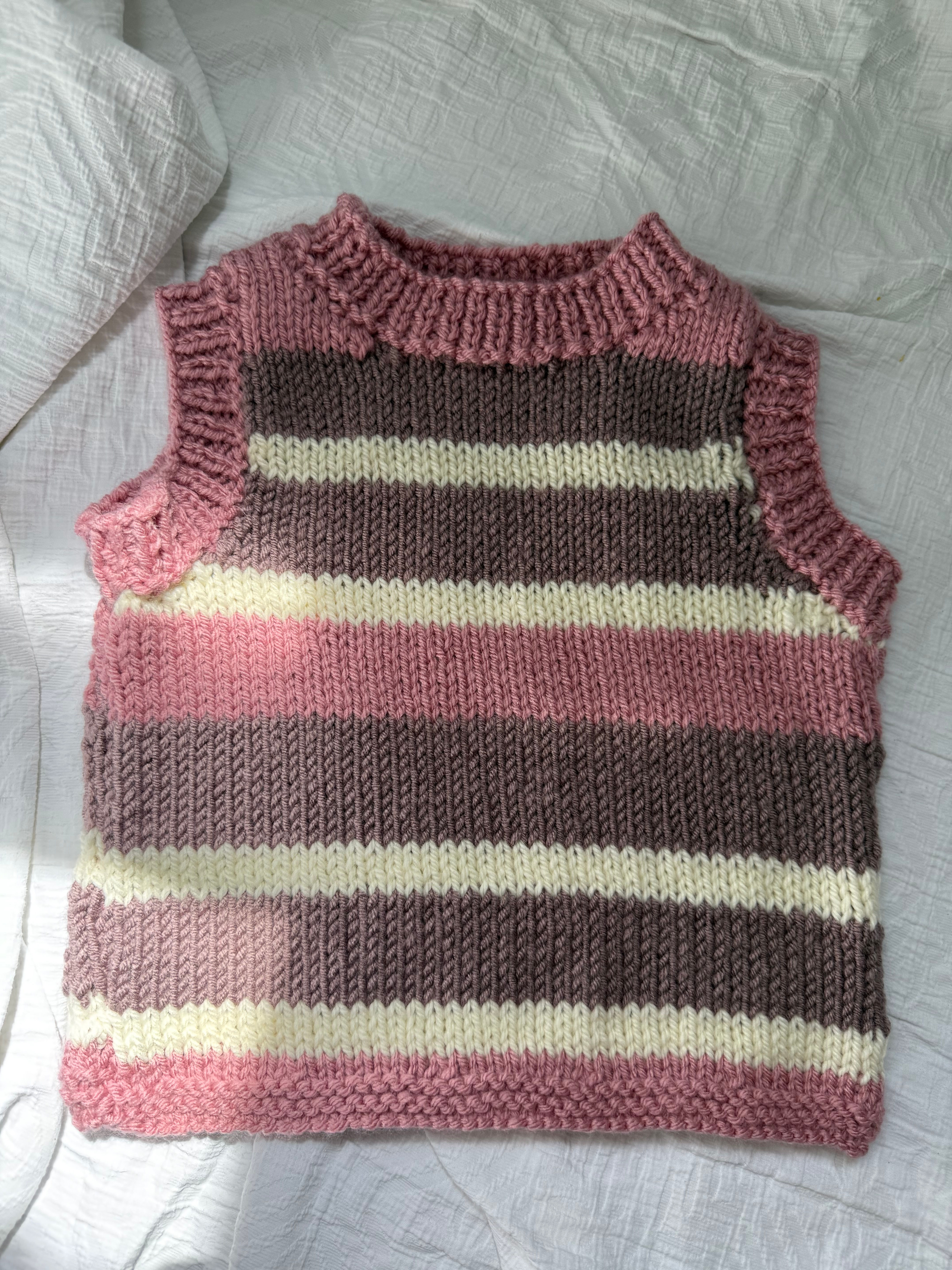 Dopamine dressing- hand knitted vest 3-4 years
