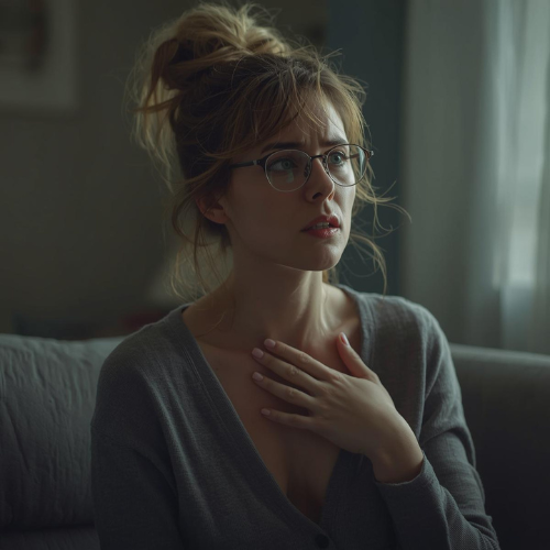 A woman who is in emotional distress.