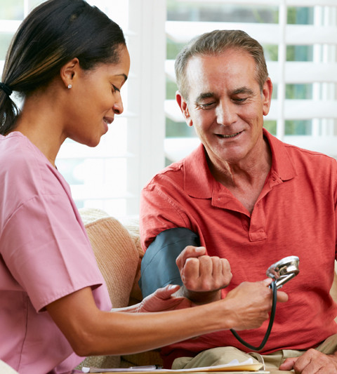 Nurse with older man