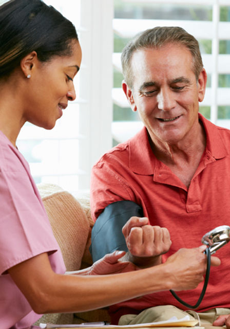 Nurse with older man