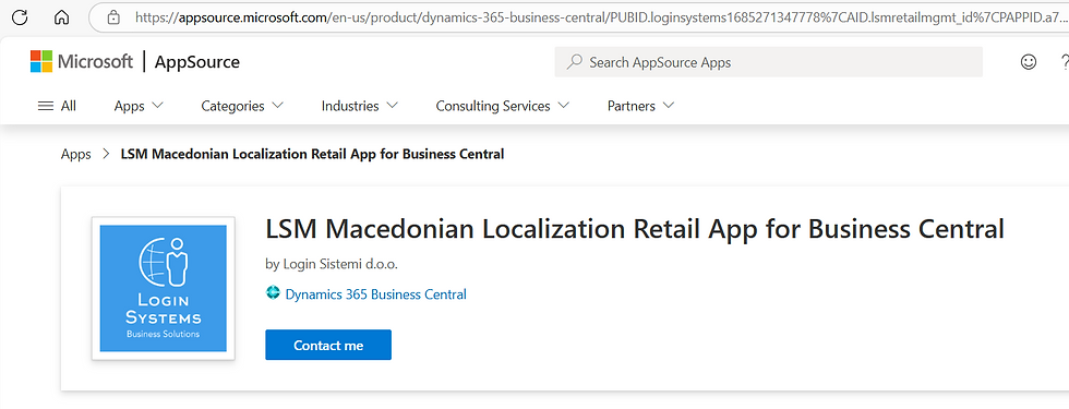LSM Macedonian Localization Retail App for Business Central on Microsoft AppSource