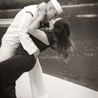 Couple kissing portrait