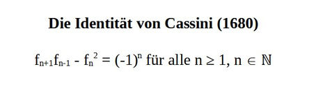 Beweis der Identität von Cassini (1680)