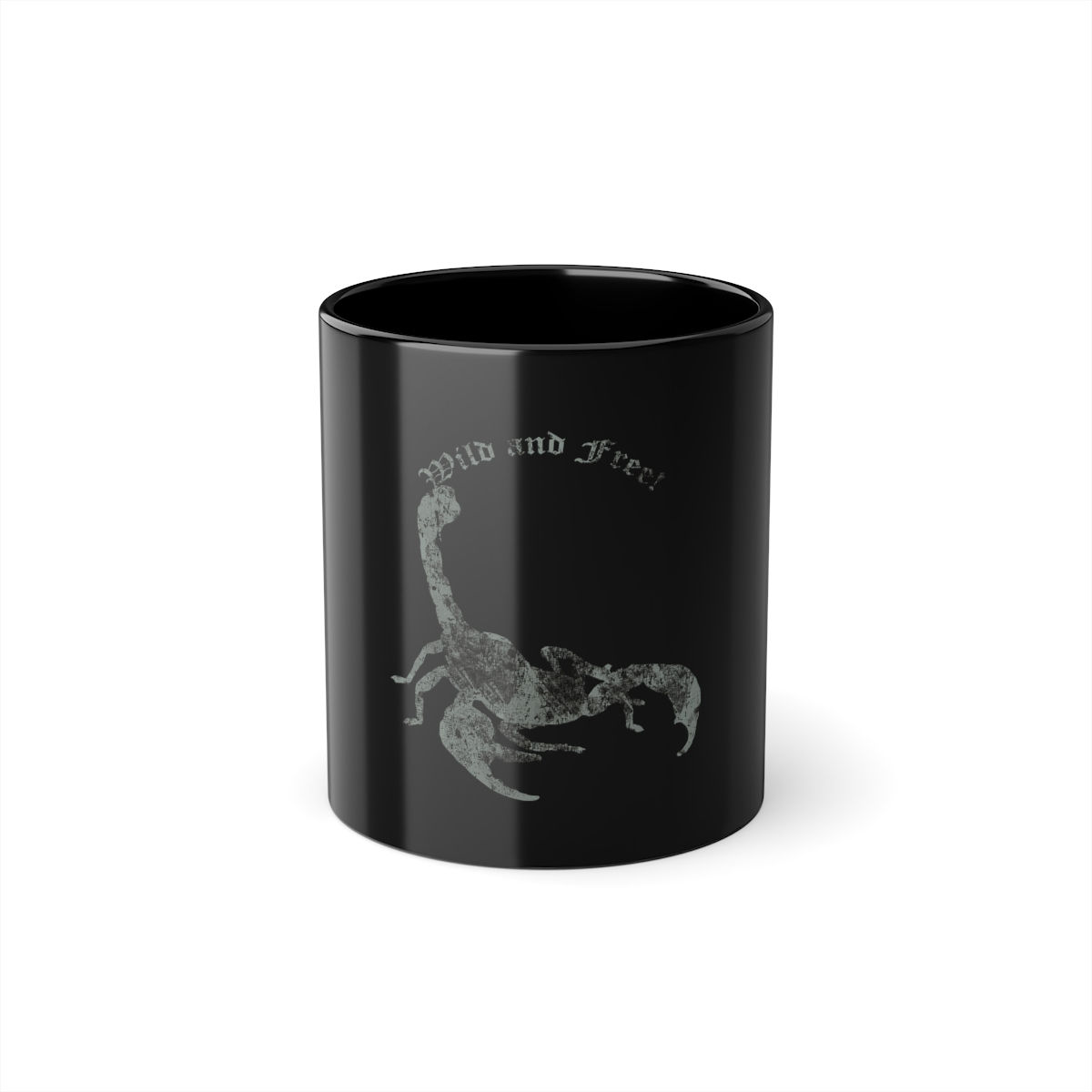 Schwarze Kaffeetasse, 0,33l Wild and Free