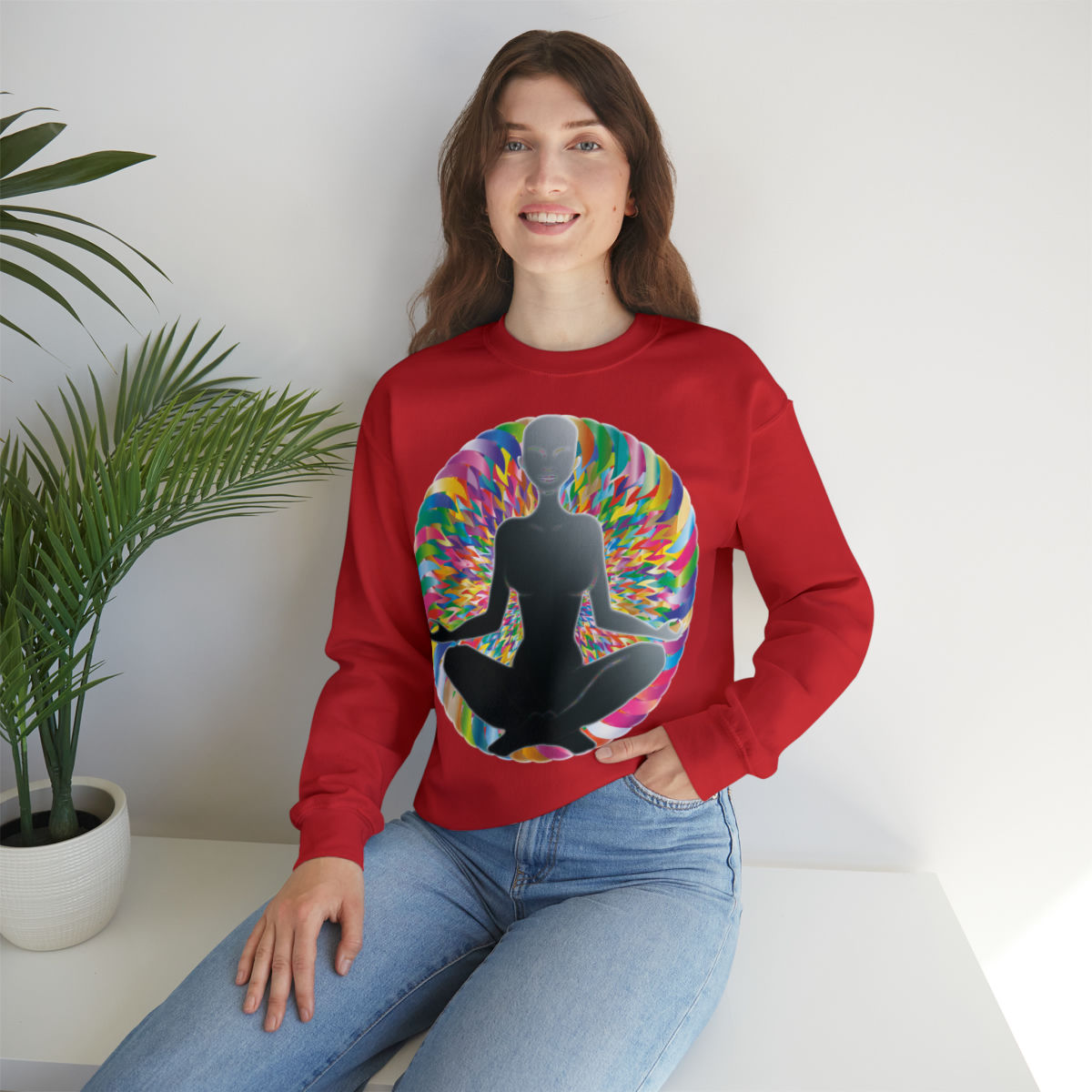 Unisex-Sweatshirt aus schwerer Mischung™ mit Rundhalsausschnitt Meditation
