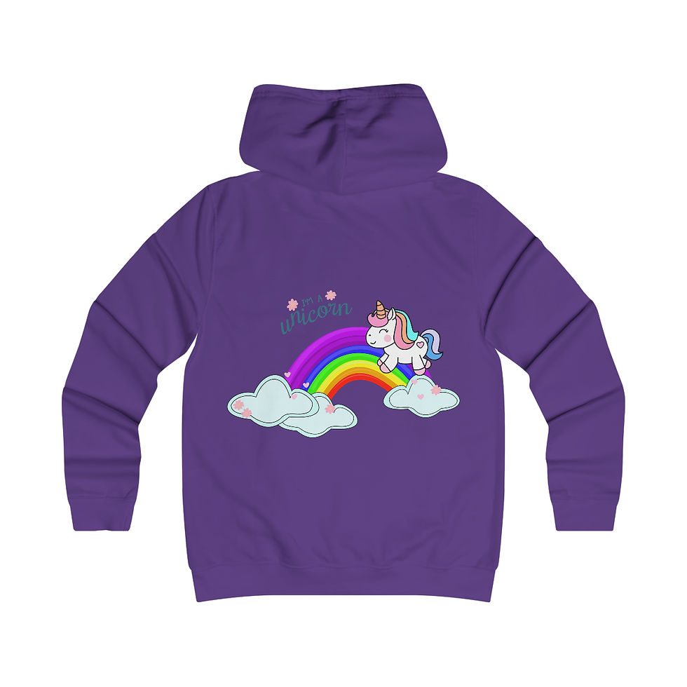 Miniaturbild: Girlie College Kapuzenpullover Unicorn