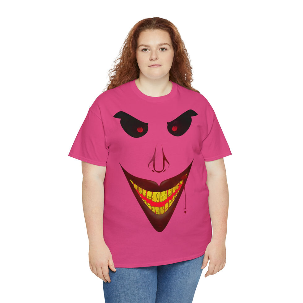 Miniaturbild: Unisex-T-Shirt aus schwerer Baumwolle Creepy Face