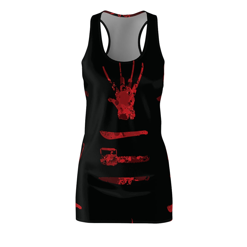 Miniaturbild: Damen Cut & Sew Racerback Kleid Horror Crew