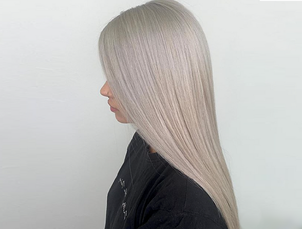 Ice blond hair