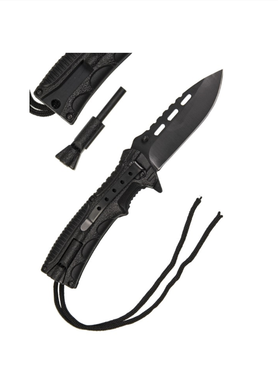 Vooraanzicht - Mil-Tec Paracord Eenhandsmes met vuurstarter - vuurstick