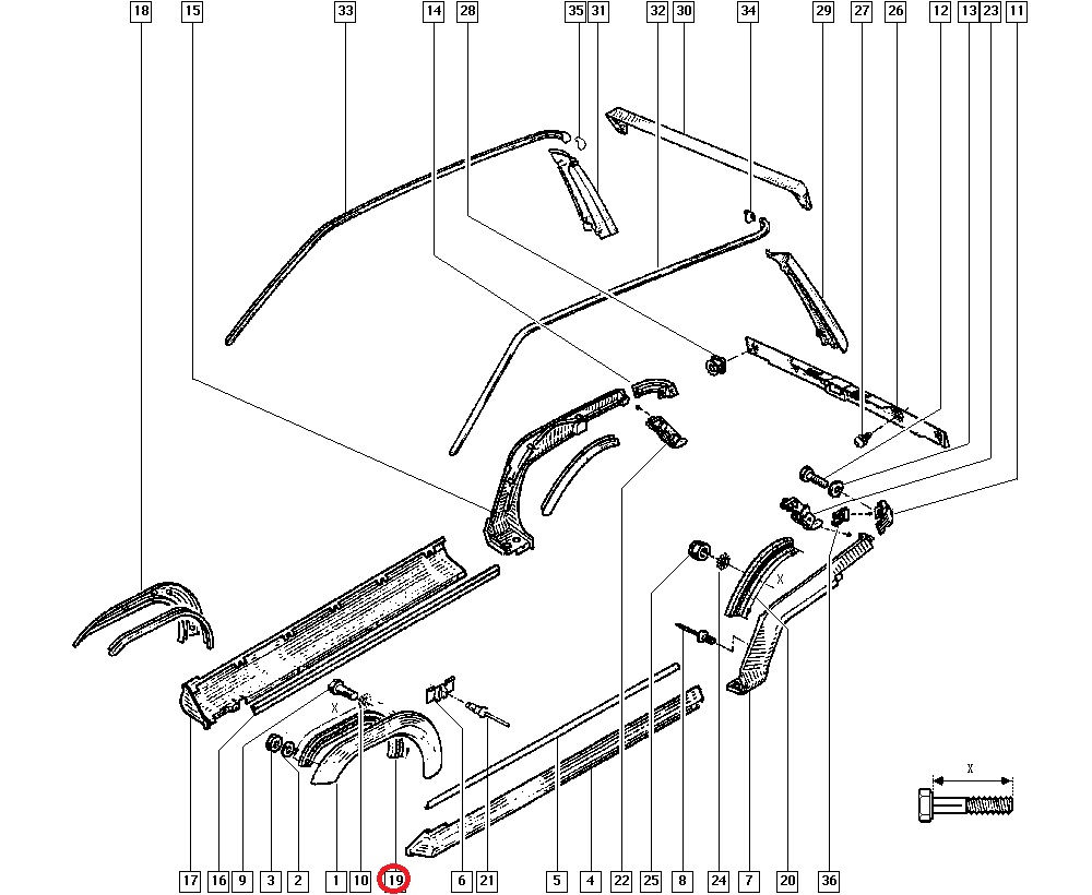 Renault 5 GT Turbo Front Arches Rubber Seals (7700762957)