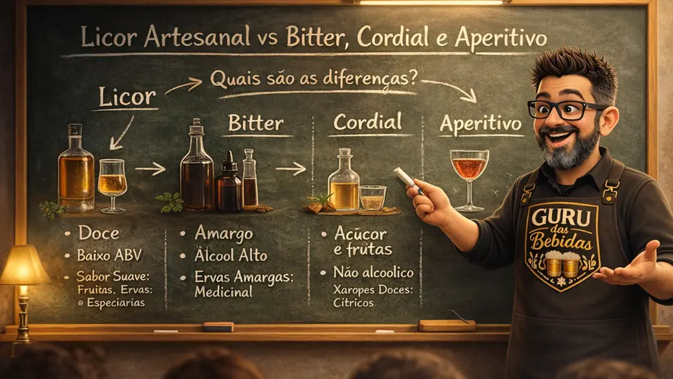 O que é licor artesanal e como ele se diferencia de aperitivos, bitters e cordiais