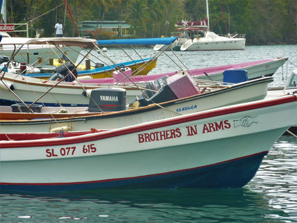 Boats in St Lucia's Marigot Bay