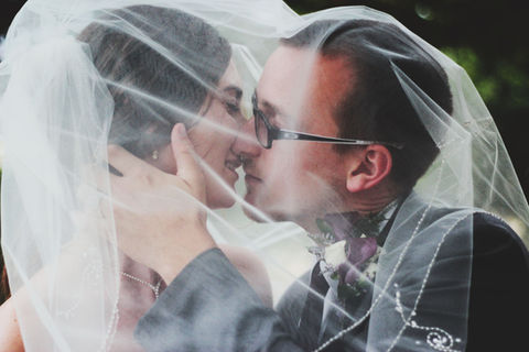 Romantic bride and groom 