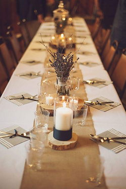 burlap table runner