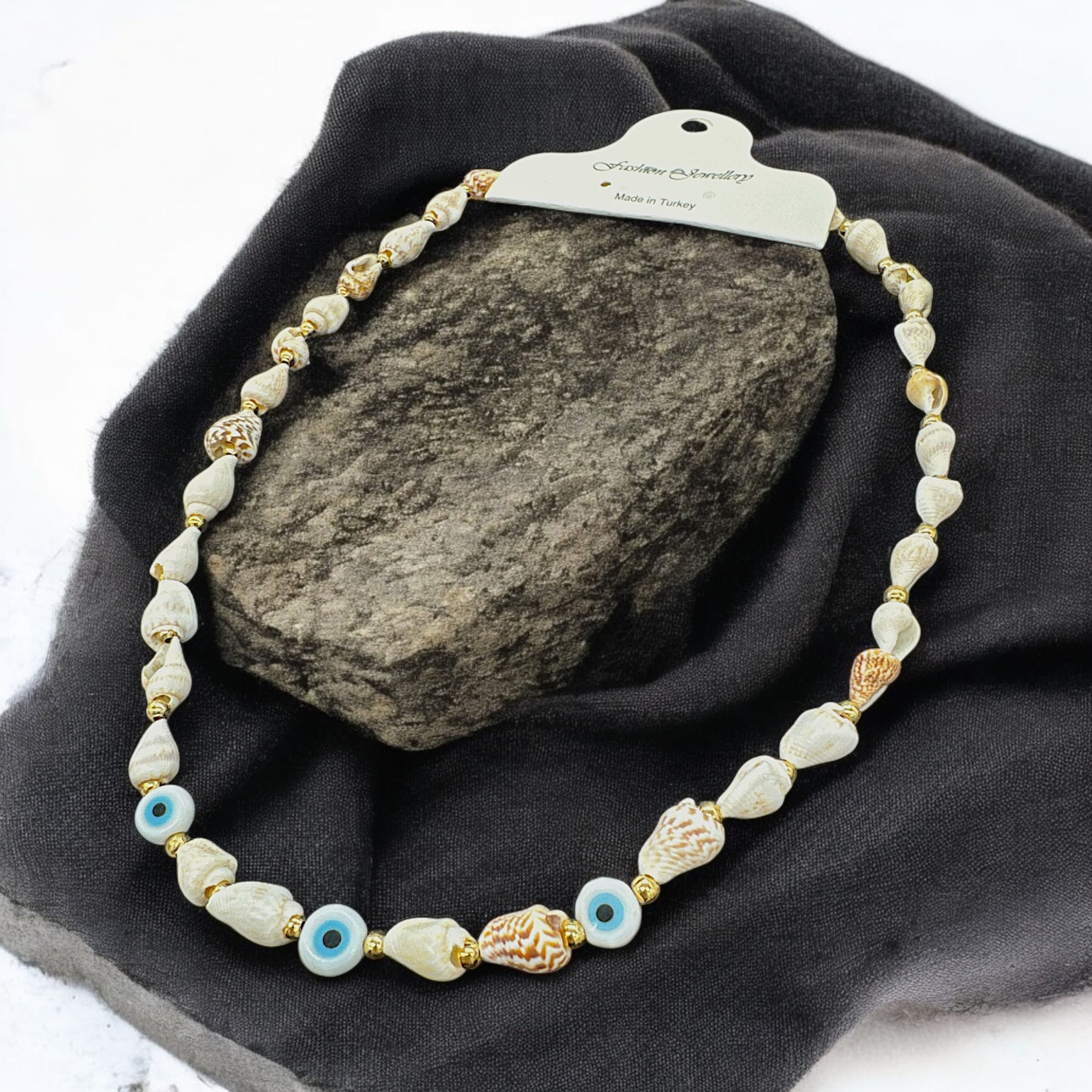 Seashell Evil Eye Necklace  (12 Pcs x $0.94)