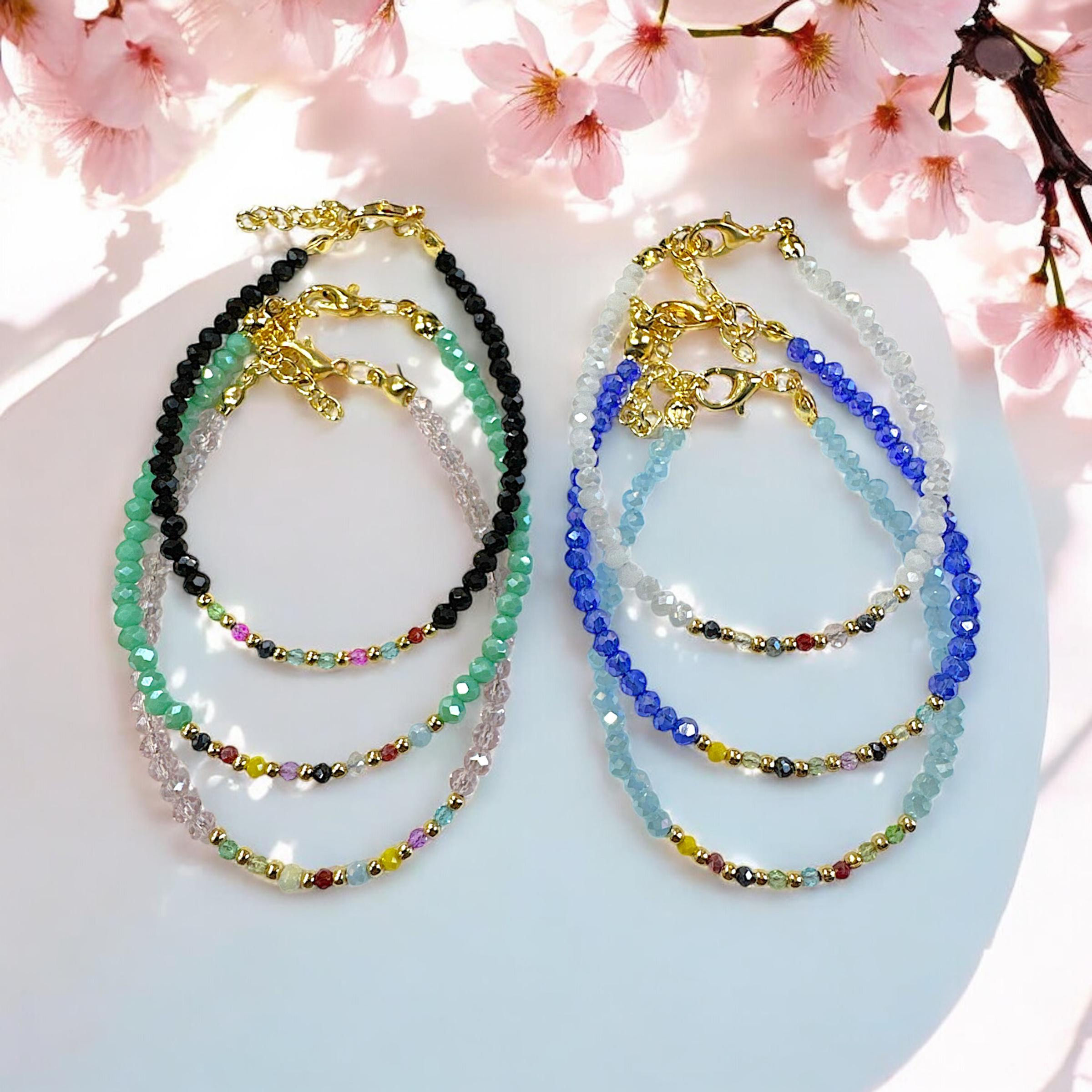 Crystal Colored Beaded Bracelet (72 pcs x $0.48)