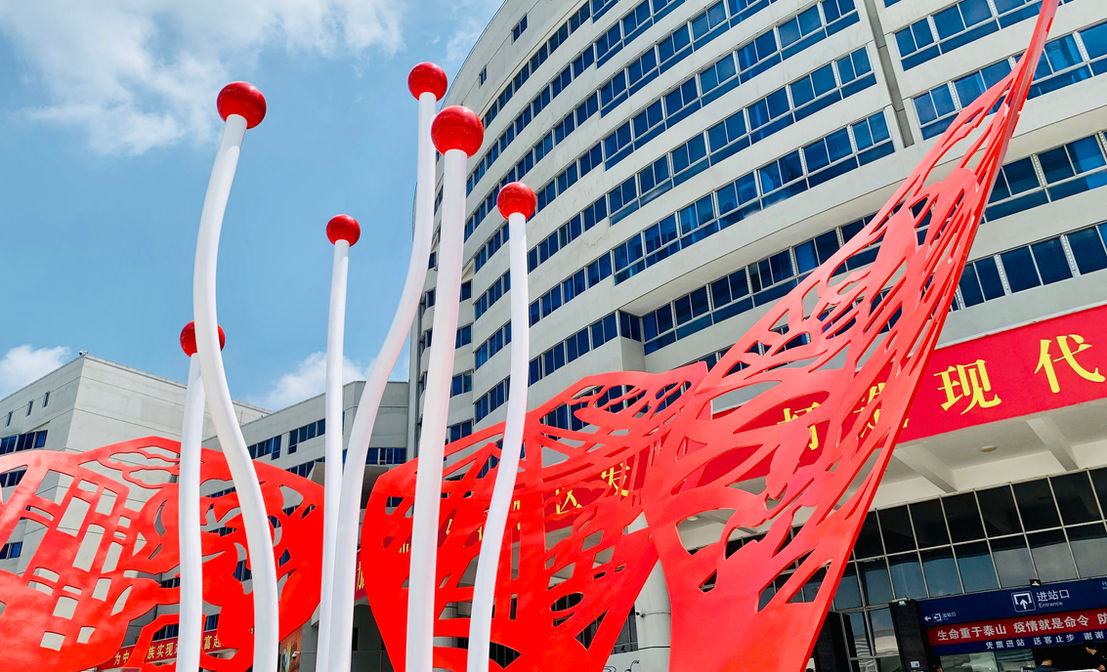 stainless steel art red shantou art papercut flower 