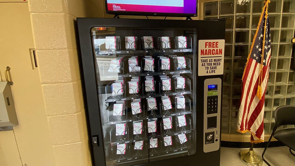 Free Narcan vending machine dispensing life-saving medication