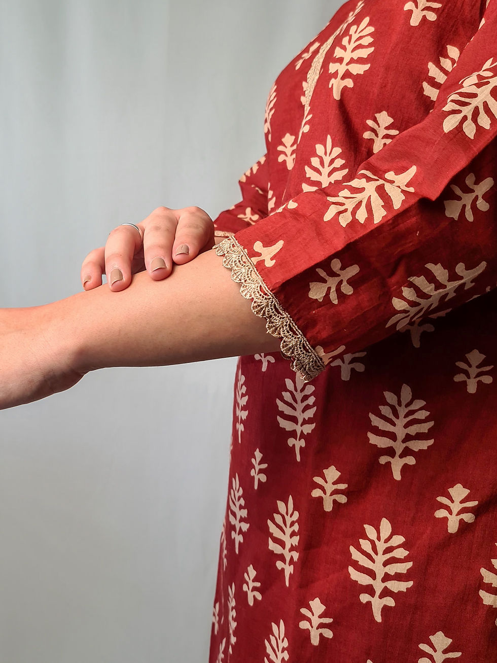 Thumbnail: Maroon Block Printed Set