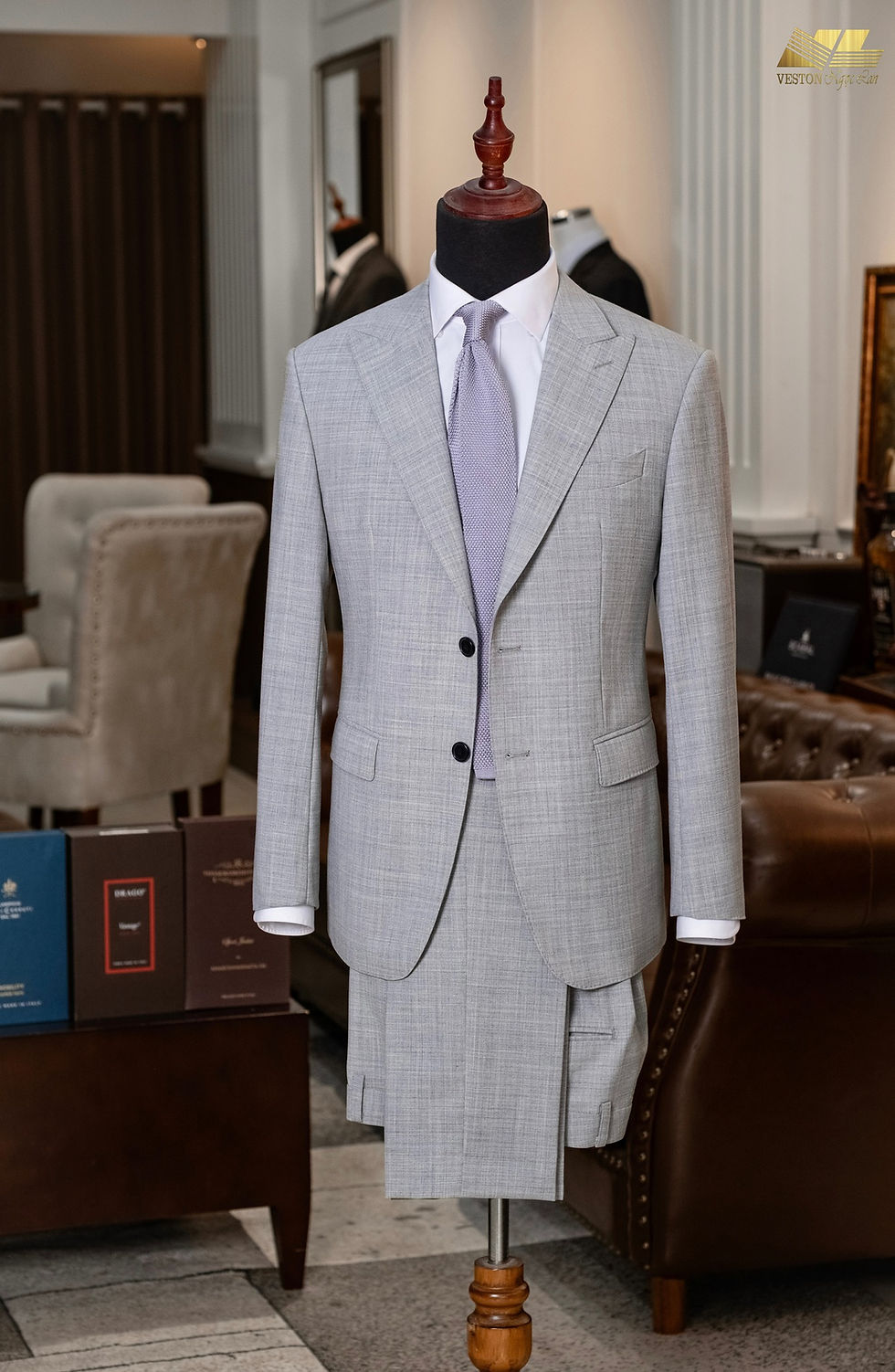LIGHT GREY BESPOKE SUIT BY VESTON NGOC LAN