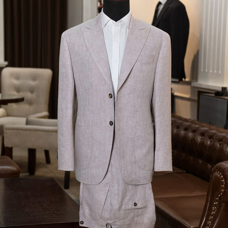 Tuyệt Tác Suit Linen Màu Be May Đo Bởi Veston Ngọc Lan