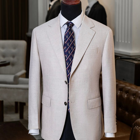 ÁO JACKET MÀU BE MAY ĐO BỞI VESTON NGỌC LAN