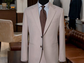 TWO-PIECE BEIGE BESPOKE SUIT BY VESTON NGOC LAN